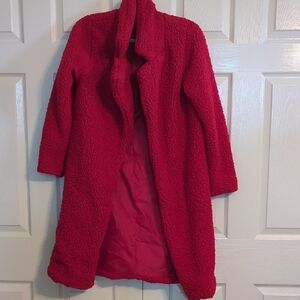 Women's Red Teddy Coat